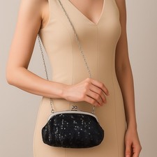 Handtasche Schwarz/Silber mit