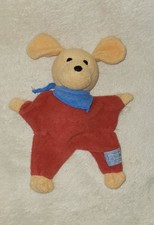 Sterntaler Hund Schmusetuch Natur Line rot/gelb/blau Vintage 1999/2000 Rarität