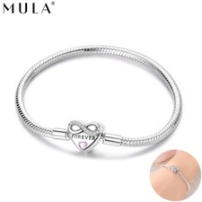 MULA 925 Sterling Silber CZ für immer Liebesschluss Schlange Armband für Schmuck
