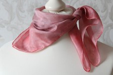 kleines Tuch aus Seide Nickituch Seidentuch rosa braun Handarbeit Geschenk