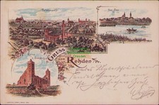 164109 AK Rehden Wpr. Ruine d. Ordensburg Totalansicht Der See 1899