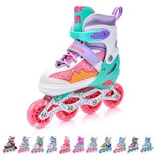 LED 4IN1 Inline Skates ABEC7 Rollschuhe Einstellbare Inliner Rollen 27-41 Damen