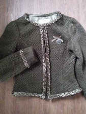 Krüger Collection Damen Trachten Blazer, Trachten Strickjacke, grün, Gr. 34, TOP