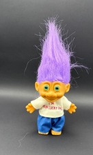 Vintage Russ Troll lila Haare 80er 90er Jahre 20 cm Figur I'm your lucky Pal