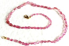 Pink Turmalin Rubellit Kette Linse  Verlauf 40cm naturfarbig