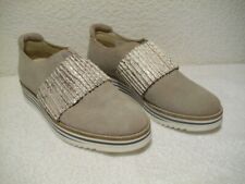 Marc Shoes Damen-Leder-Slipper Gr. 39, grau/beige, Plateausohle, nur Probe getr.