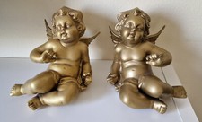 Große Engel Figuren, Putten gold farben, gespiegelt, sehr präsent, barocke Engel