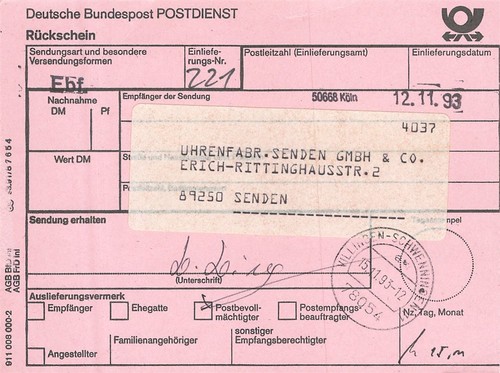 732906 bund rückschein aus - 732906),