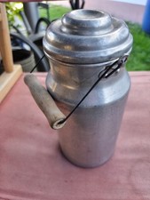 🌳GA🌳 Alte Alu 2 Ltr. Milchkanne mit Deckel Garten Deko Original 