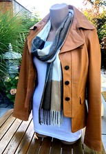 DAMEN - LEDER JACKE- COGNAC-