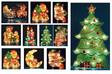  Fensterbild Weihnachtsbaum Fensterdeko beleuchtet Weihnachtsmann 