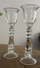 Zwei Kerzenleuchter Glas Höhe ca. 31 cm