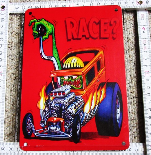 Rat fink blechschild - rat, 14x20