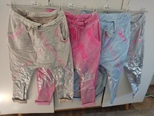 ISSIMA MADE IN ITALY coole Baggypants Metallicdruck und Farbe Gr. 38 40 42 NEU