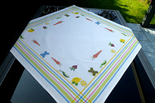 NEU ! Mitteldecke Handarbeit  Lupenstickerei Tischdecke weiß 85 x 85 cm  13