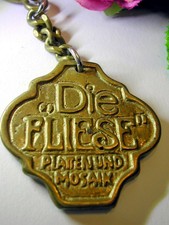 Schlüsselanhänger alt Messing "Die Fliese" für Fliesen-,Platten- und Mosaikleger