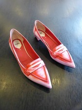 cla FLACHE SCHUHE PUMPS FENDI ROSA UND WEISS 39,5 TOP ZUSTAND