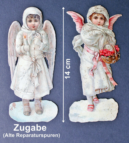 Zwei antike winterengel 14 - zwei, winterengel,