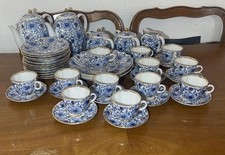 Lomonosov Porzellanservice blau-gold für 12 Personen – 43-teilig USSR