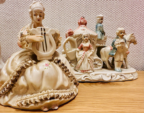 2er set keramikfiguren rokoko - keramikfiguren,