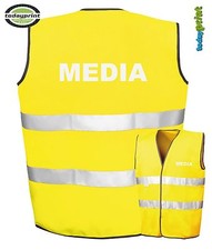 PREMIUM Warnweste / Sicherheitsweste MEDIA, reflektierend beschriftet, Fotoweste