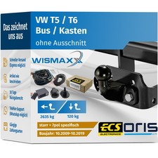 ANHÄNGERKUPPLUNG für VW T5 / T6 09-19 starr ORIS +7polig E-Satz ECS