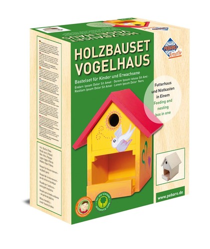 Holzbaustatz vogelhaus pebaro - vogelhaus,