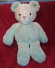 Steiff Teddy Bär weiß grün ca 40 cm groß Knopf Fahne 022692 TOP