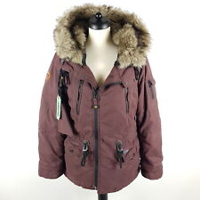 Khujo Winterjacke Damen XL Rot Kunstpelz-Kragen Gefüttert Parka Jacke