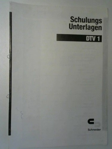 Schulungsunterlagen dtv ccu - schulungsunterlagen, 1