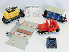 Playmobil Eisenbahn Set Diesel Lok 4050 Rangierlok Shell & Personenwagen usw