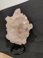 Bergkristall Stufe Spitzen 20cm 2,7kg auf Metallständer, mit Amphibolit,...