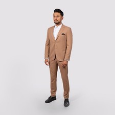 Slim Fit Herrenanzug in Hellbraun  -Jogger- Hochzeit-Sportlich-Anzug-Sakko