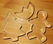 Ausstecher Lebkuchenmann 9,5cm Tanne Mond Tiefe Metall Lebkuchen Ausstechformen