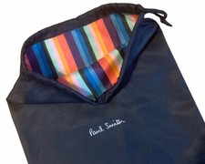 PAUL SMITH AUTHENTISCH SCHWARZ SEIDIG GEFÜHL STOFF STAUB KORDELZUGTASCHE BRANDNEU