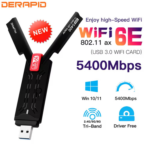 Wlan usb adapter 5400mbps - 3.0,