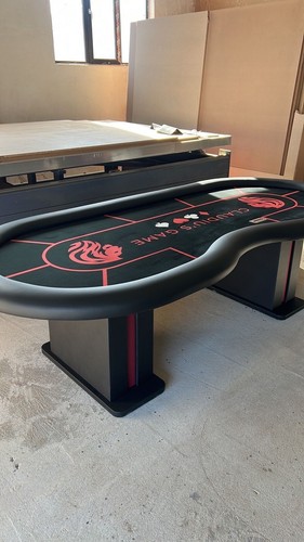 Pokertisch vollleder schwarz - vollleder,