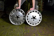 2 x Mercedes Alu Kanaldeckel Felgen 7 x 15