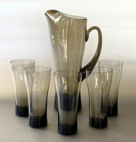 Rauchglas trink set teilig - rauchglas, 6