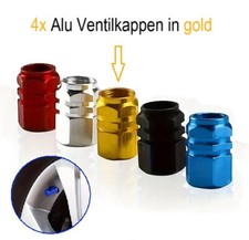 gold farbig 4x Alu Ventilkappen für Autoventil Ventilkappen Aluminium eloxiert