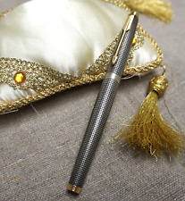 Parker Patronenfüller 925er Sterling Silber 585er Goldfeder Karo Muster (F24-154