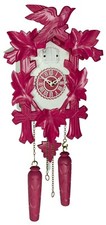 Kuckucksuhr mit Quarzwerk pink