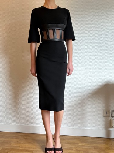 David koma schwarzes - koma, midikleid
