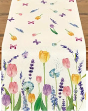 TOP  OSTERN -  FRÜHLING -Sommer - 1 Tischläufer -bunte Tulpen  - 228 x 33 cm