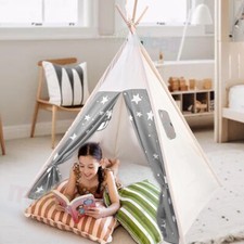 Tipi Zelt für Kinder Spielzelt Tippi Kinderzelt Indianerzelt Drinnen Draußen