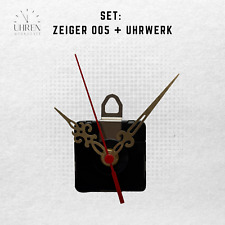 Quarzuhrwerk lautlos mit Zeiger - Set 8 cm schwarz weiß gold - Uhrwerk (05)