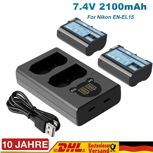 2pcs el15 akku ladegerät - en-el15, akku+ladegerät