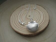 ✅ Halskette, 925 Silber plattiert + Anhänger Muschel Medaillon, maritim    ⭐⭐⭐⭐⭐