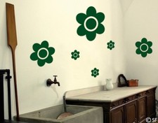 Wandtattoo Wandsticker Blumen Mix Blüten 6 Stück Wohnzimmer Schlafzimmer 20x20cm