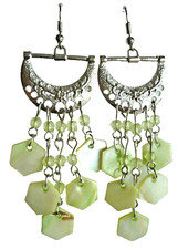 9,2 cm Perlmutt Ohrringe